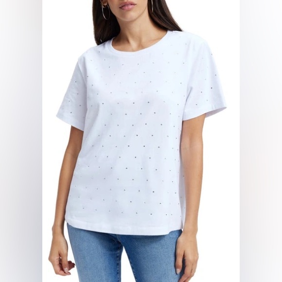 Good American Tops - Good American Embellished Tee White